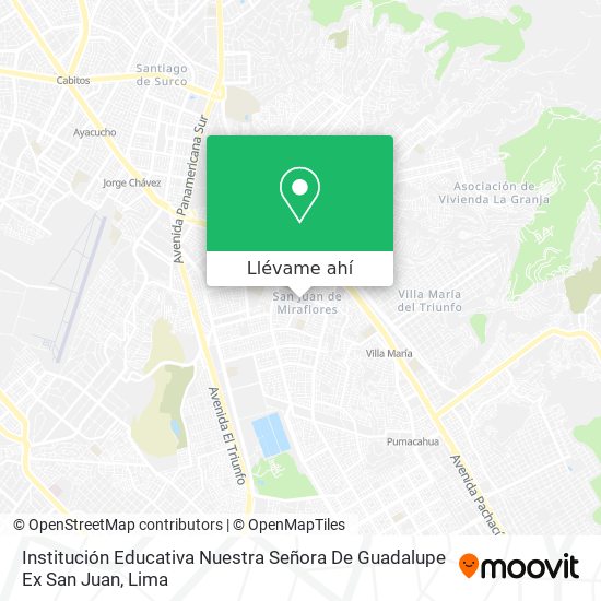 Mapa de Institución Educativa Nuestra Señora De Guadalupe Ex San Juan