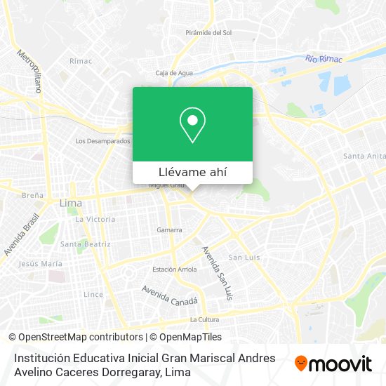Mapa de Institución Educativa Inicial Gran Mariscal Andres Avelino Caceres Dorregaray