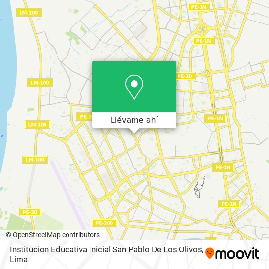 Mapa de Institución Educativa Inicial San Pablo De Los Olivos