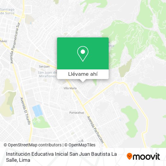 Mapa de Institución Educativa Inicial San Juan Bautista La Salle