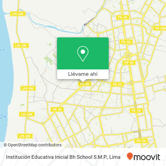 Mapa de Institución Educativa Inicial Bh School S.M.P.