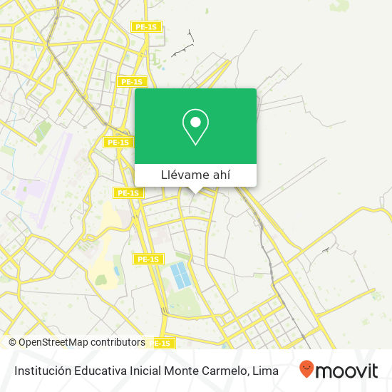 Mapa de Institución Educativa Inicial Monte Carmelo