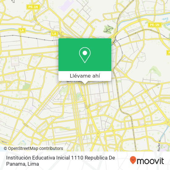 Mapa de Institución Educativa Inicial 1110 Republica De Panama