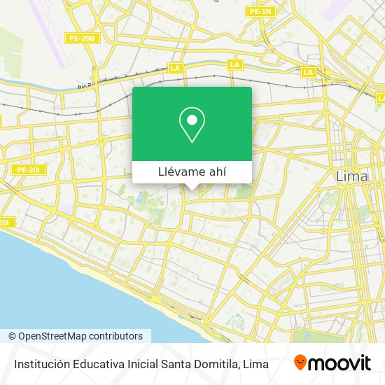Mapa de Institución Educativa Inicial Santa Domitila