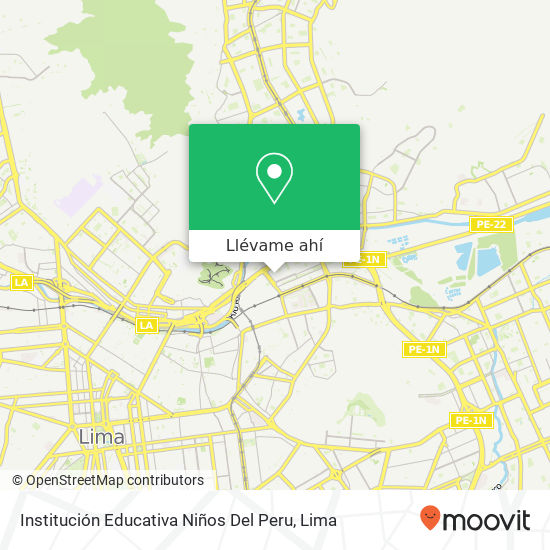 Mapa de Institución Educativa Niños Del Peru