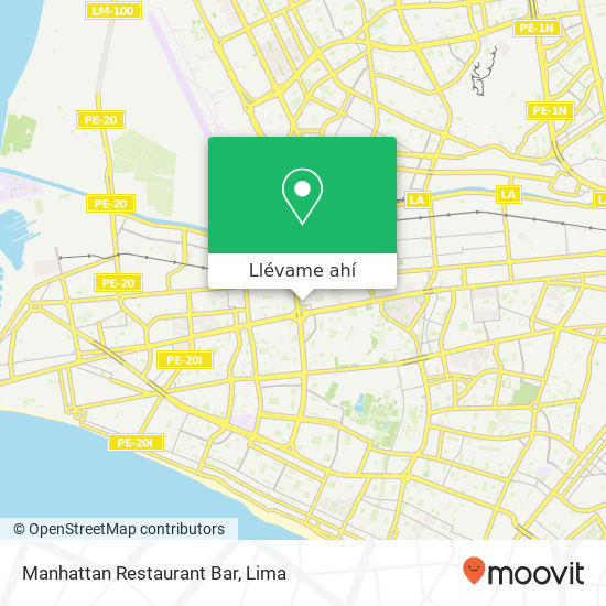 Mapa de Manhattan Restaurant Bar