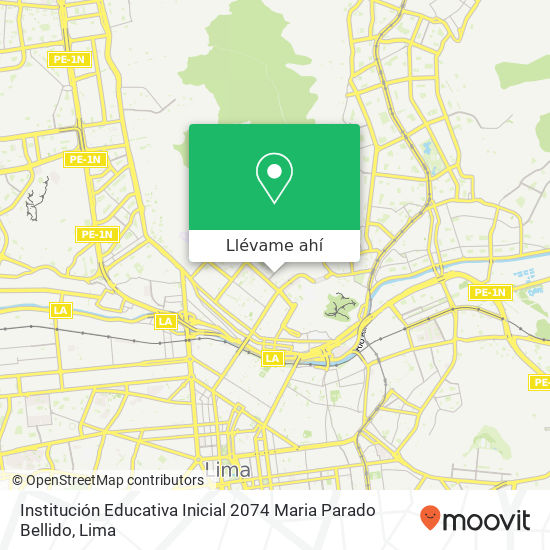 Mapa de Institución Educativa Inicial 2074 Maria Parado Bellido