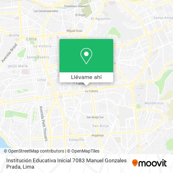 Mapa de Institución Educativa Inicial 7083 Manuel Gonzales Prada