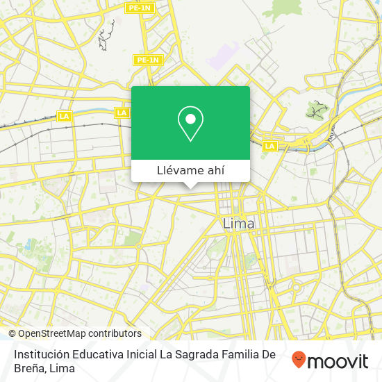 Mapa de Institución Educativa Inicial La Sagrada Familia De Breña