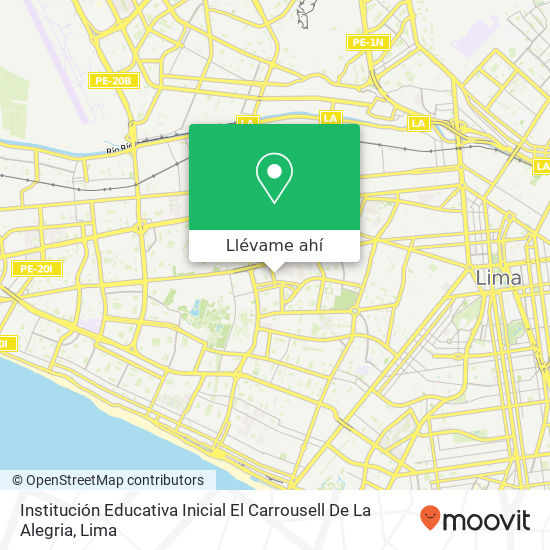 Mapa de Institución Educativa Inicial El Carrousell De La Alegria