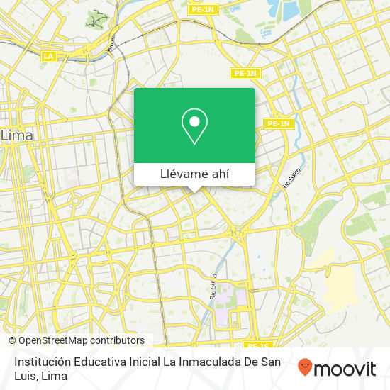Mapa de Institución Educativa Inicial La Inmaculada De San Luis
