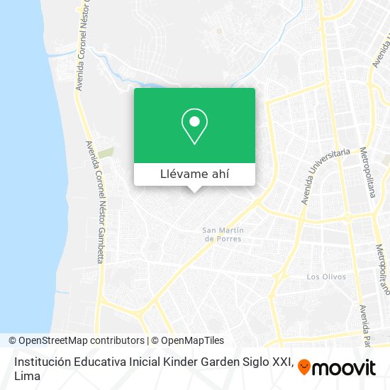 Mapa de Institución Educativa Inicial Kinder Garden Siglo XXI