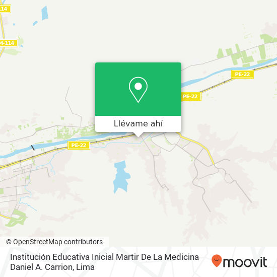 Mapa de Institución Educativa Inicial Martir De La Medicina Daniel A. Carrion