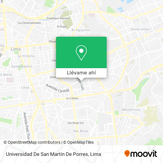 Mapa de Universidad De San Martín De Porres