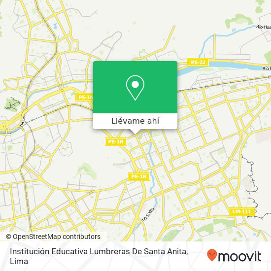 Mapa de Institución Educativa Lumbreras De Santa Anita