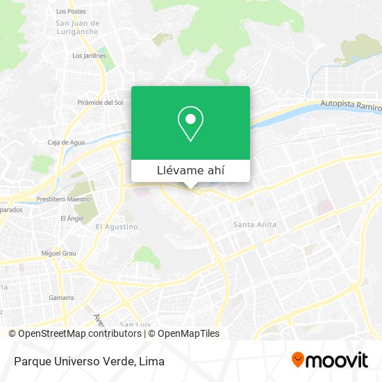 Mapa de Parque Universo Verde