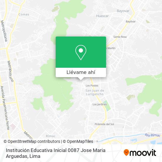 Mapa de Institución Educativa Inicial 0087 Jose Maria Arguedas