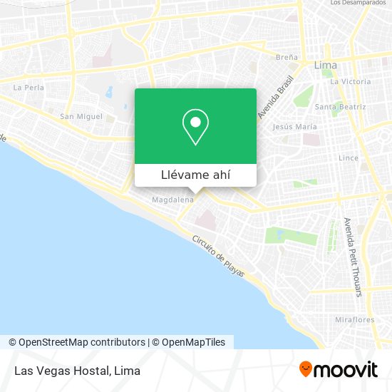 Mapa de Las Vegas Hostal