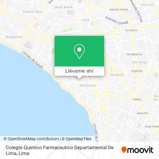 Mapa de Colegio Quimico Farmaceutico Departamental De Lima