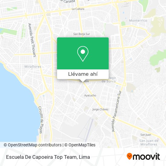 Mapa de Escuela De Capoeira Top Team