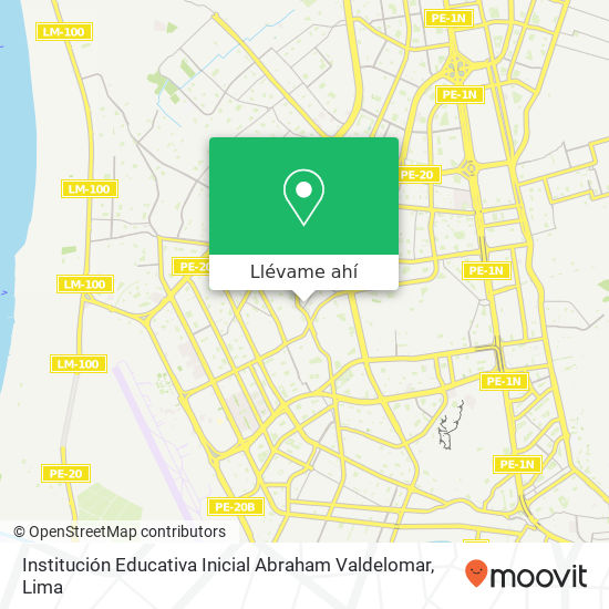 Mapa de Institución Educativa Inicial Abraham Valdelomar