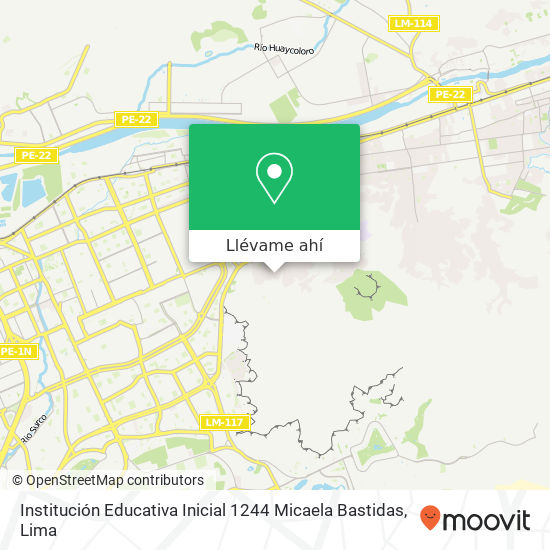 Mapa de Institución Educativa Inicial 1244 Micaela Bastidas