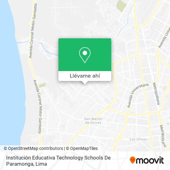 Mapa de Institución Educativa Technology Schools De Paramonga