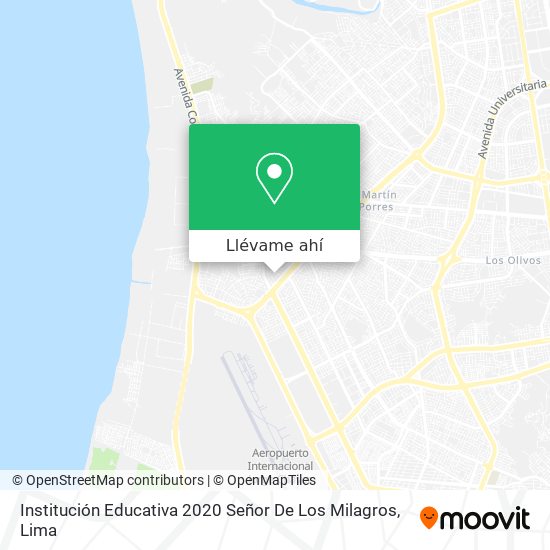 Mapa de Institución Educativa 2020 Señor De Los Milagros