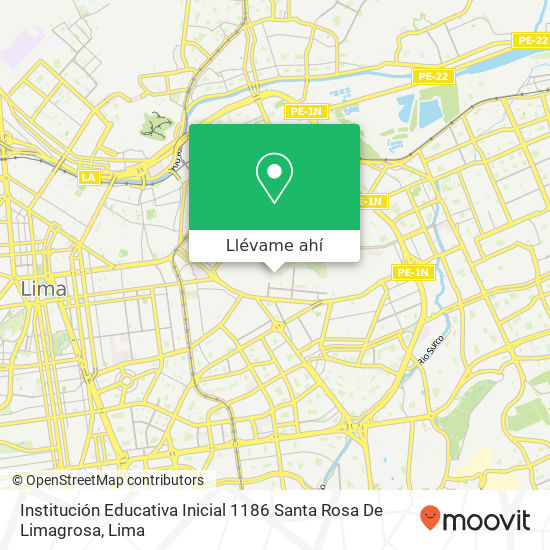 Mapa de Institución Educativa Inicial 1186 Santa Rosa De Limagrosa