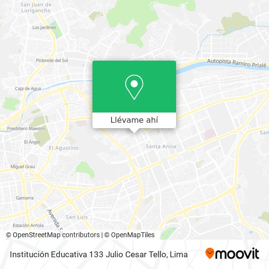 Mapa de Institución Educativa 133 Julio Cesar Tello