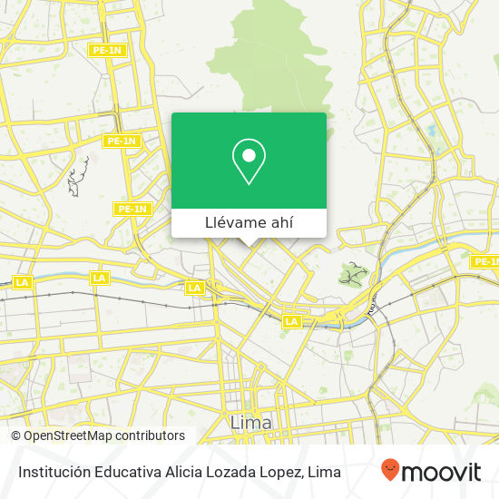 Mapa de Institución Educativa Alicia Lozada Lopez