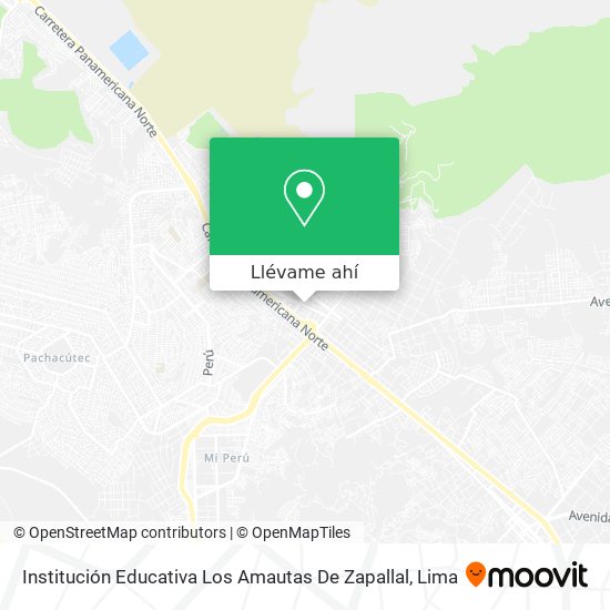 Mapa de Institución Educativa Los Amautas De Zapallal