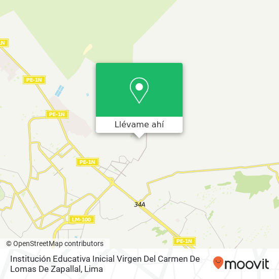 Mapa de Institución Educativa Inicial Virgen Del Carmen De Lomas De Zapallal