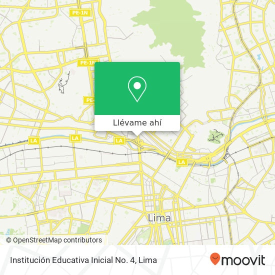 Mapa de Institución Educativa Inicial No. 4