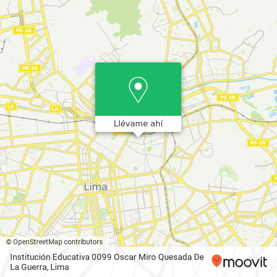 Mapa de Institución Educativa 0099 Oscar Miro Quesada De La Guerra