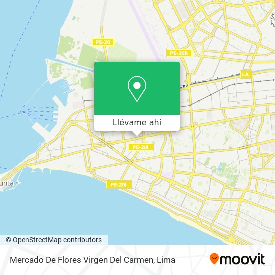 Mapa de Mercado De Flores Virgen Del Carmen
