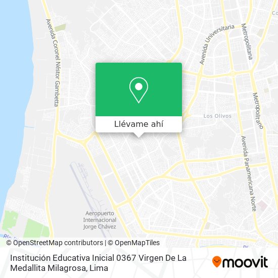 Mapa de Institución Educativa Inicial 0367 Virgen De La Medallita Milagrosa