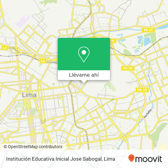 Mapa de Institución Educativa Inicial Jose Sabogal