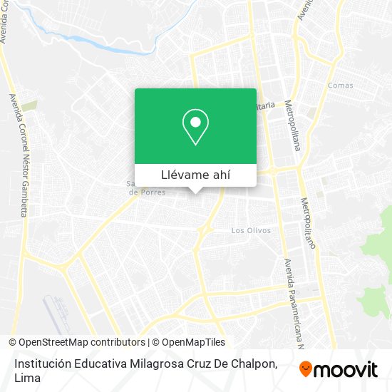 Mapa de Institución Educativa Milagrosa Cruz De Chalpon