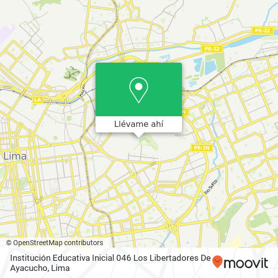 Mapa de Institución Educativa Inicial 046 Los Libertadores De Ayacucho