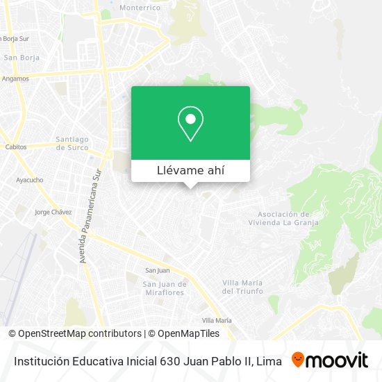 Mapa de Institución Educativa Inicial 630 Juan Pablo II