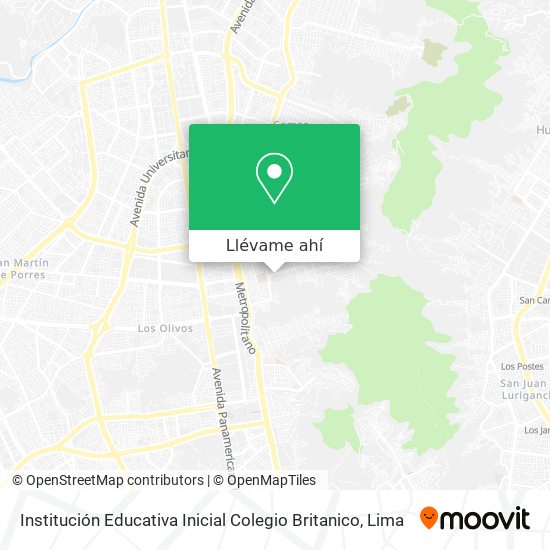 Mapa de Institución Educativa Inicial Colegio Britanico