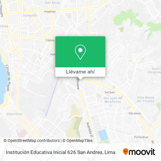 Mapa de Institución Educativa Inicial 626 San Andres