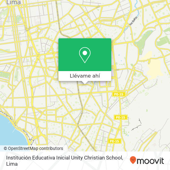 Mapa de Institución Educativa Inicial Unity Christian School