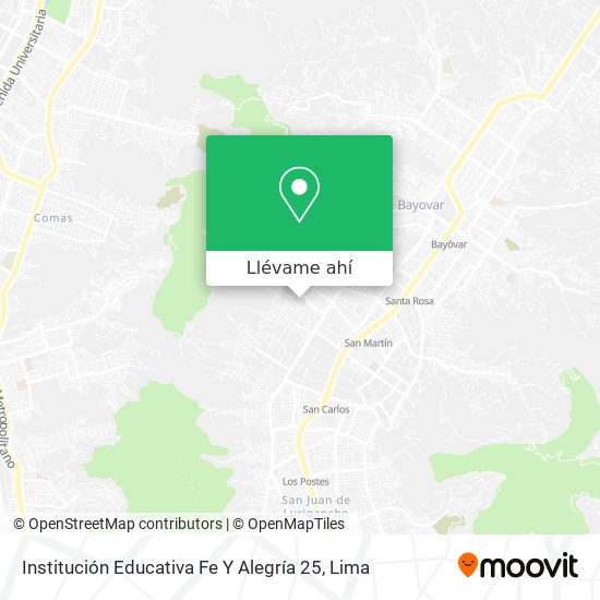 Mapa de Institución Educativa Fe Y Alegría 25