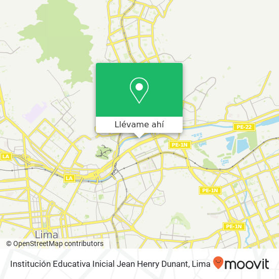 Mapa de Institución Educativa Inicial Jean Henry Dunant