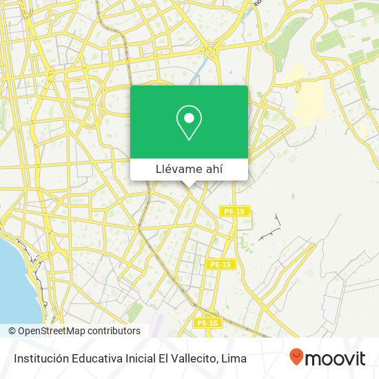 Mapa de Institución Educativa Inicial El Vallecito