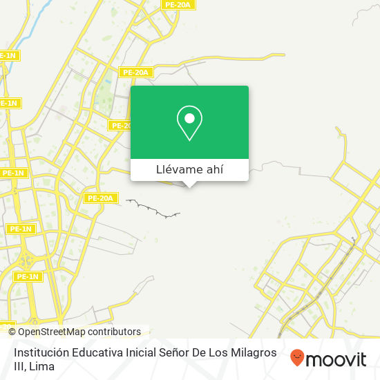 Mapa de Institución Educativa Inicial Señor De Los Milagros III