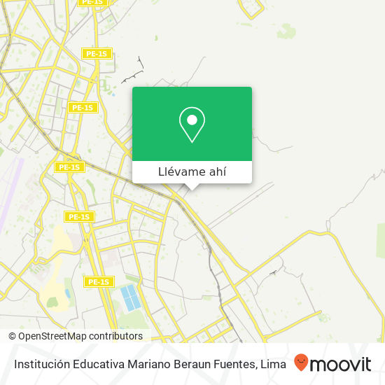 Mapa de Institución Educativa Mariano Beraun Fuentes