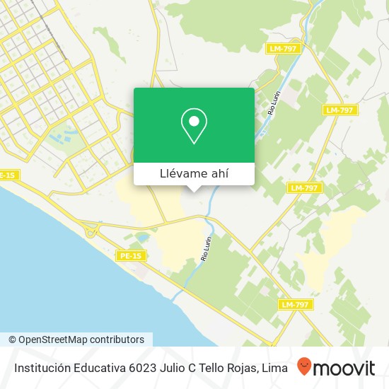 Mapa de Institución Educativa 6023 Julio C Tello Rojas